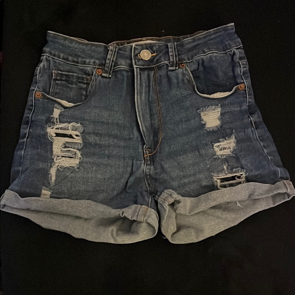 Distressed Denim Shorts